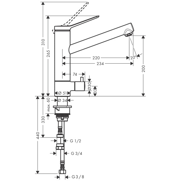 Keittiöhana Zesis M33 200 PKV