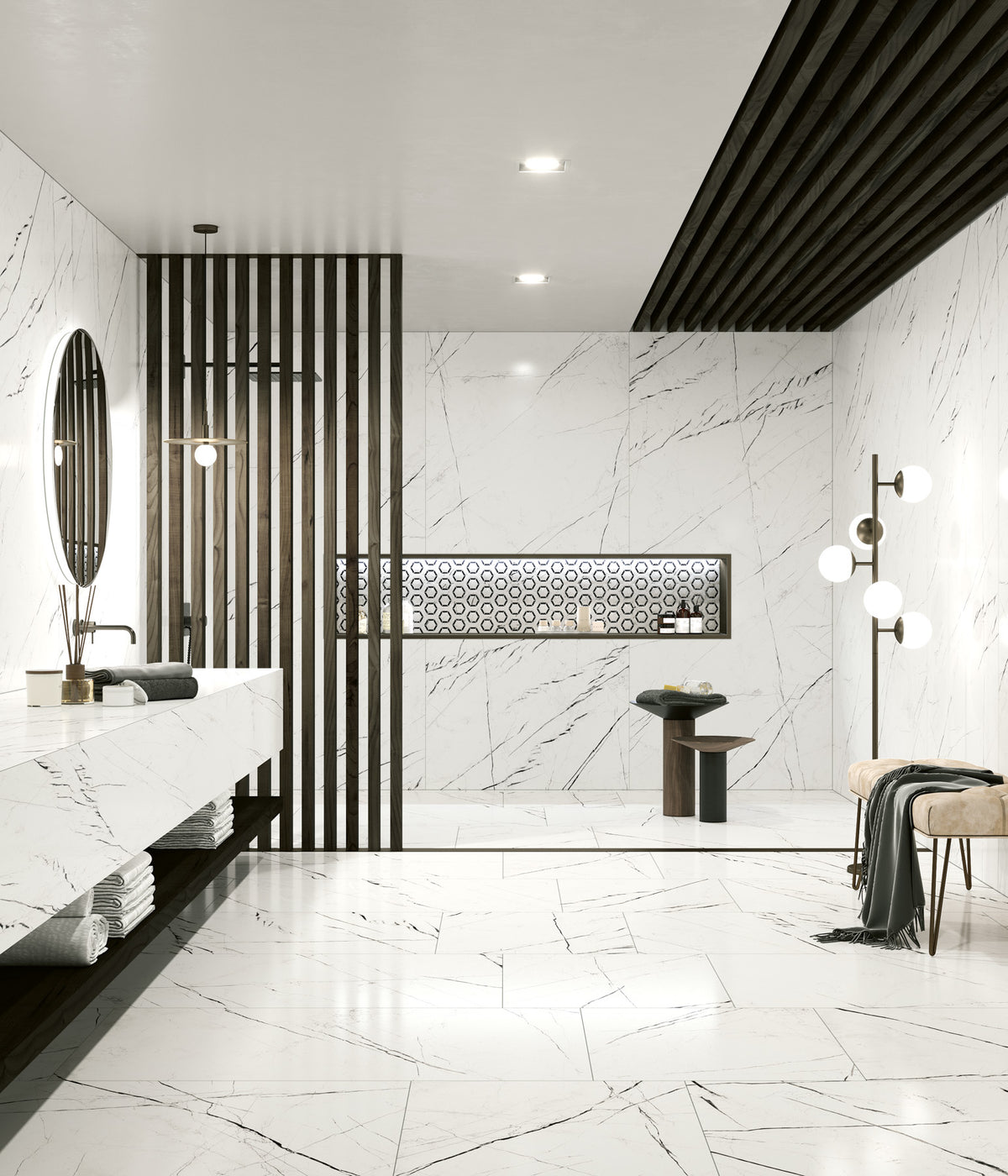 EK Marquina White 60x60 Glossy