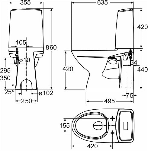 WC-istuin Glow 60 Softclose kannella