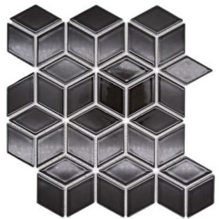 POV 03 3D Wurfel Uni Schwarz Glossy Mosaic